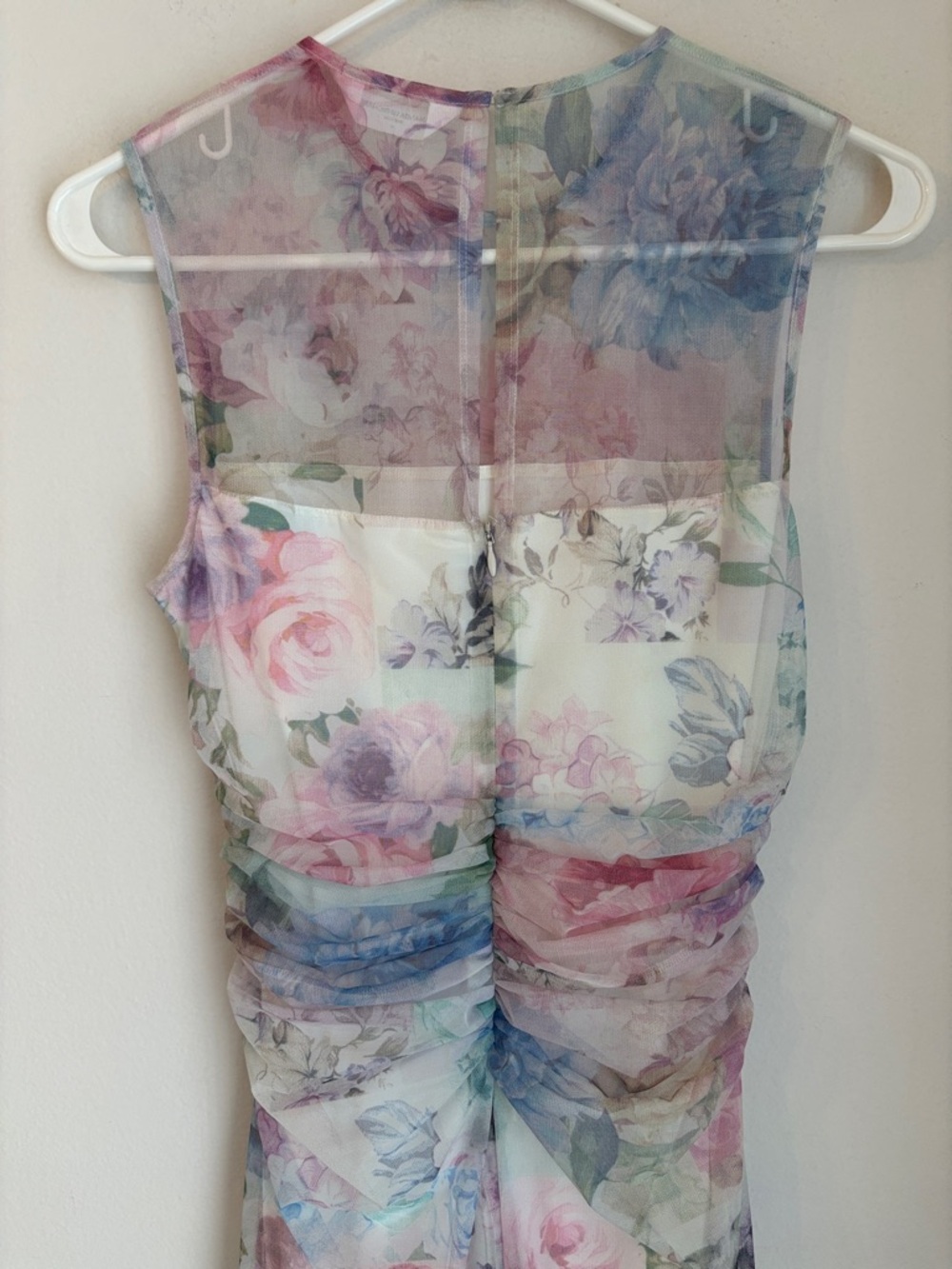 Amanda Uprichard Lyle Sheer Floral Midi rouged pastel Dress Womens MD bridal EUC - Picture 12 of 16